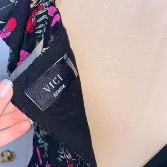 VICI Women’s Black Wildflower Dress – Size Medium | Cottagecore, Date Night - Picture 7 of 8